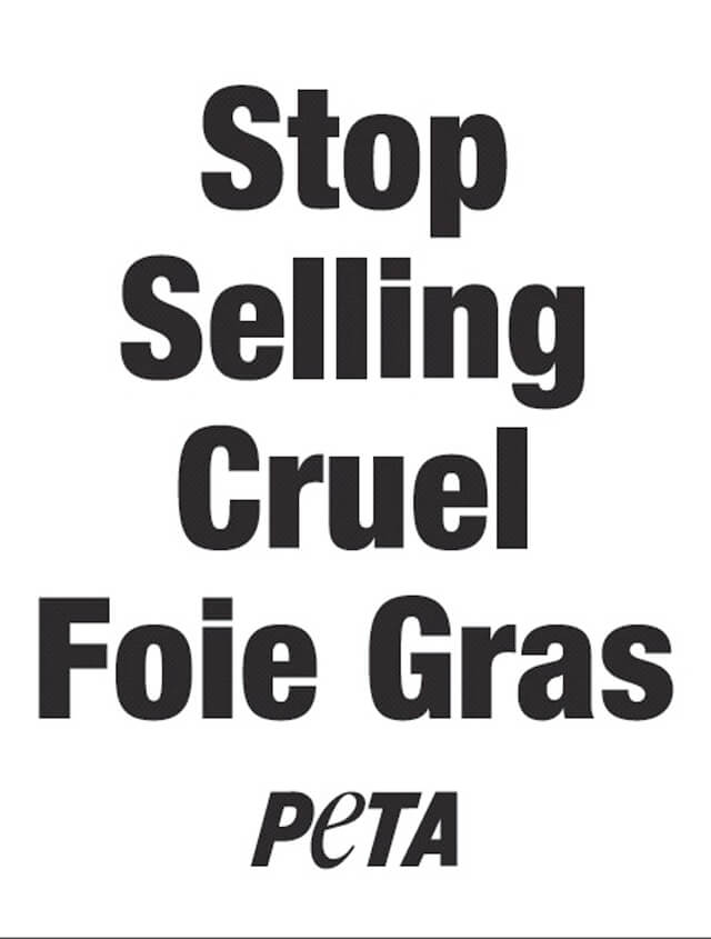 Foie Gras Double-Sided Demo Poster: PETA Literature