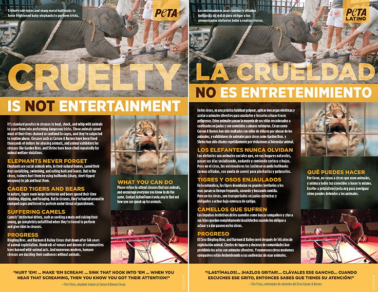 cruelty is not entertainment