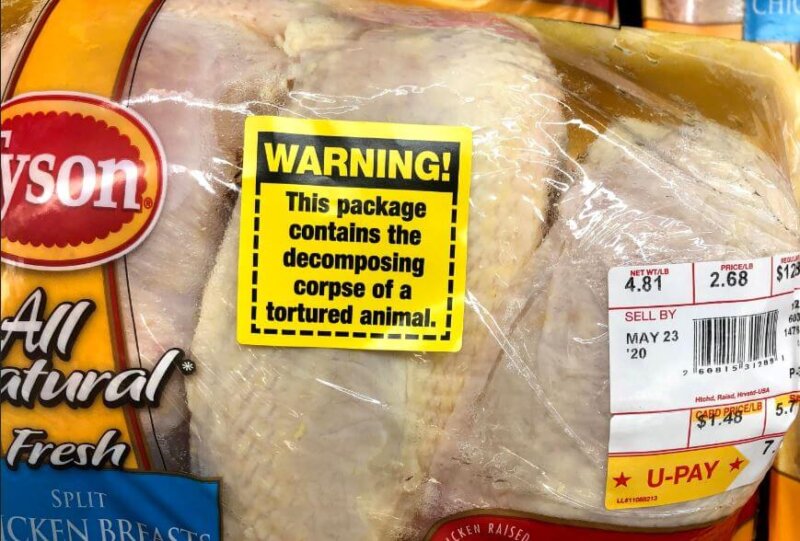 Warning - This Package contains the decomposing corpse of a tortured animal.