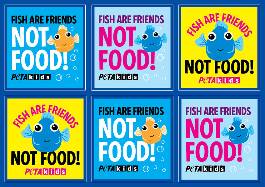 PETA Kids Fish Sticker Postcard