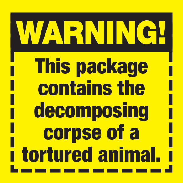Warning! This Package Contains a Decomposing Animal Sticker