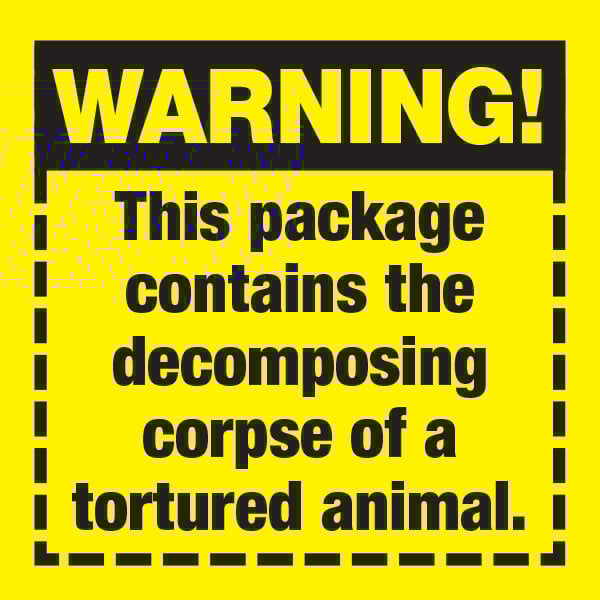 Warning! This Package Contains a Decomposing Animal Sticker