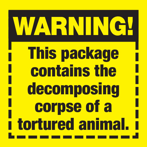 Warning! This Package Contains a Decomposing Animal Sticker